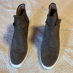 Linea Paolo Brown Suede Wedge Booties